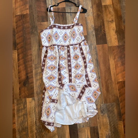 Sonoma Dresses Sonoma Aztec Print Dress Linen Blend Lined Pockets